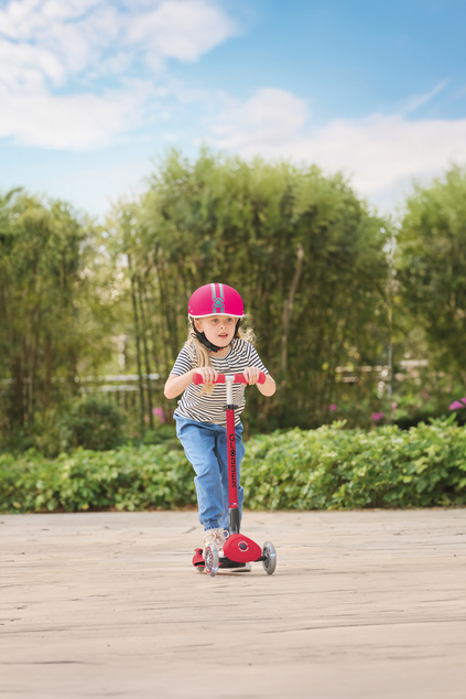 Trottinette pliable pour enfants Globber Elite Lights New Red