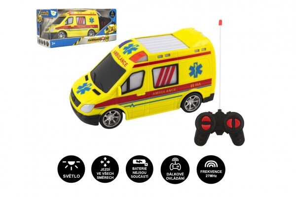 Auto RC ambulancia plast 20cm na diaľkové ovládanie na batérie so svetlom