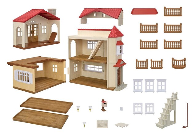 Sylvanian Families Poschodový dom s červenou strechou a svetlami