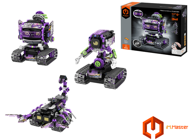 iM.Master Stavebnica robot s čiapkou 3v1 RC na diaľkové ovládanie 17x16,6x20,6 cm