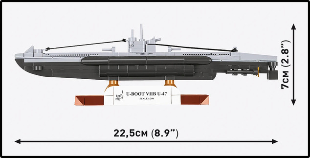 Cobi 4858 II WW Немска подводница U-Boot VIIB U-47, 1:300, 165k