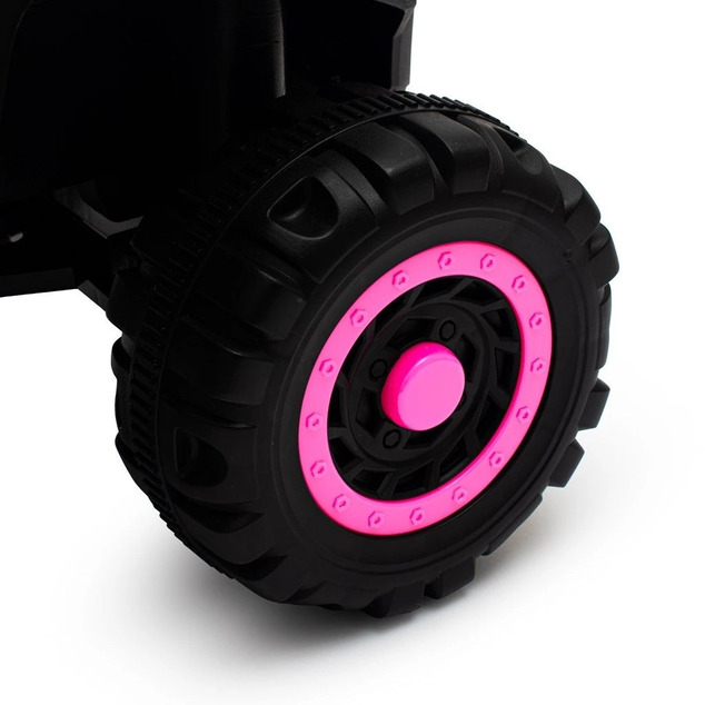 Detské elektrické odrážadlo Baby Mix Ruggy s vodiacou tyčou baby pink