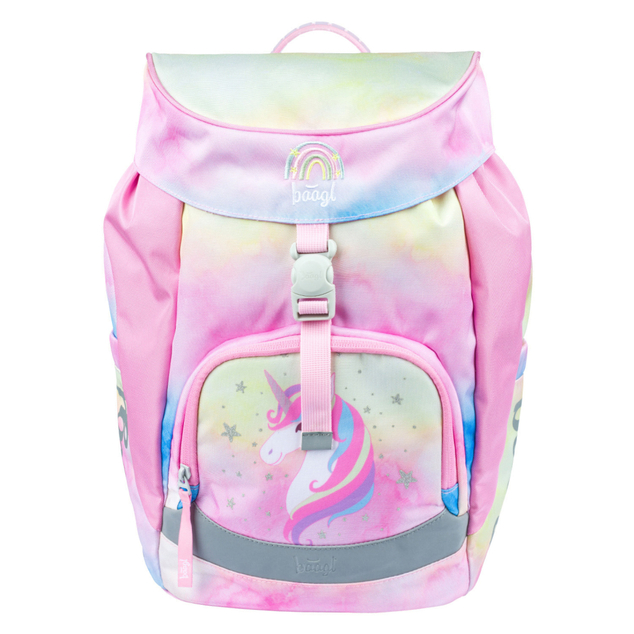 BAAGL SET 5 Airy Rainbow Unicorn: zaino, astuccio, sacca, grembiule, portafoglio