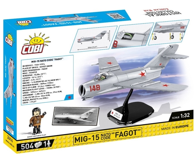Cobi Korean War MIG-15 FAGOT, 1:32, 504 k, 1 f