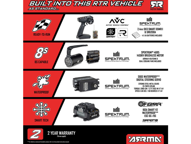 Arrma Limitless 8S BLX 1:7 4WD AVC RTR biela/modrá