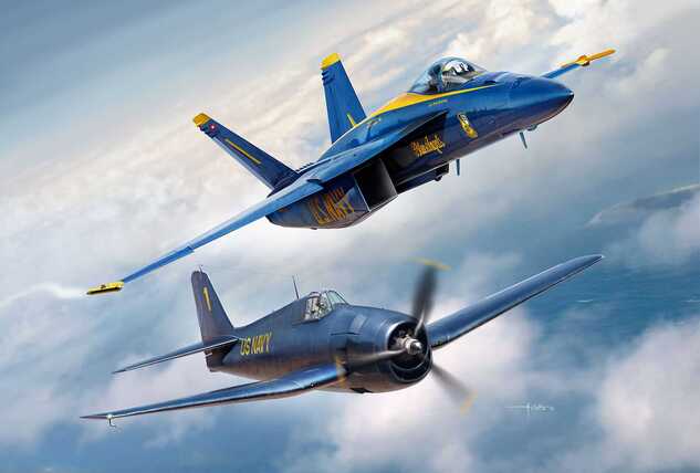 Geschenk-Set Flugzeug 05613 - F/A-18E &amp; Hellcat (Blue Angels) (80. Jubiläum) (1:72)