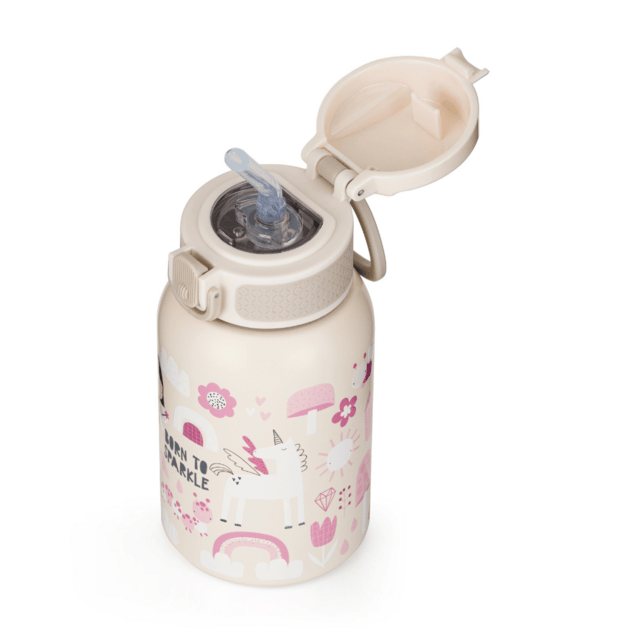 PETITE&amp;MARS Láhev nerezová termo se slámkou 350 ml Twinkling Fairy 12m+