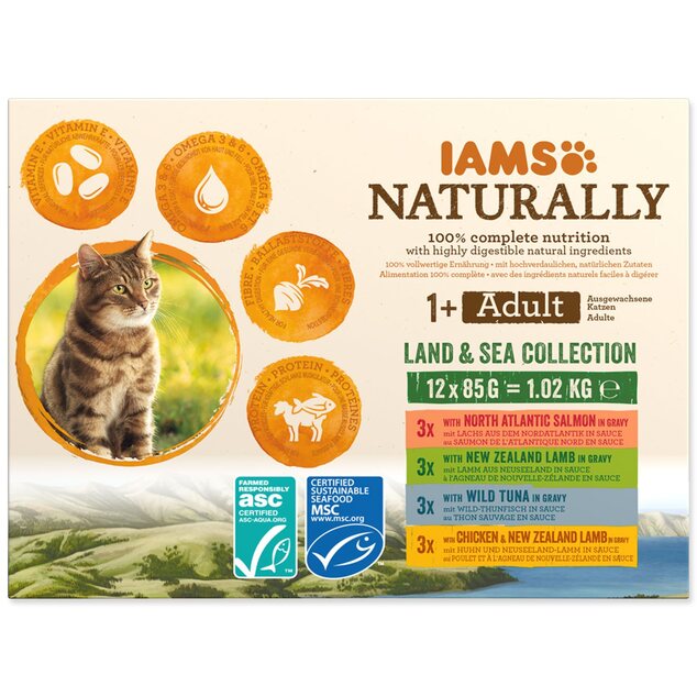 Kaps.IAMS Natur.mors.Asuchoz.mäsoVomáč.multip.12x85g