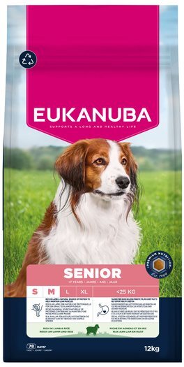 Krmivo EUKANUBA Senior Small and Medium rich in lamb 12 kg