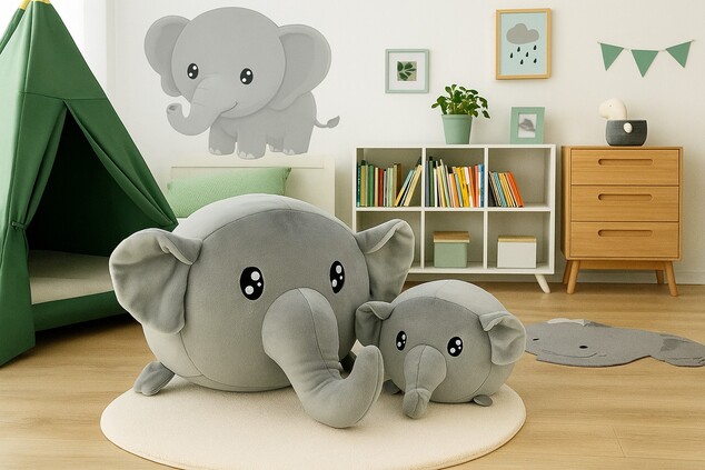 Magic Baby Slon - mamička s mláďatkom - set plyšových hračiek 20 a 40 cm