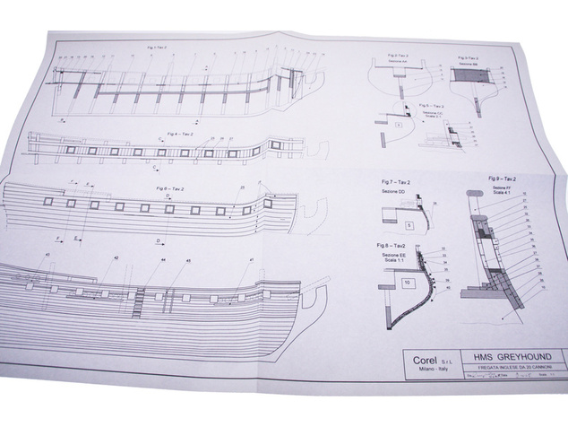 COREL HMS Greyhound fregata 1720 1:100 kit