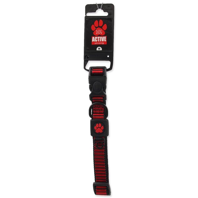 Obojok Active Dog Strong M červený 2x34-49cm