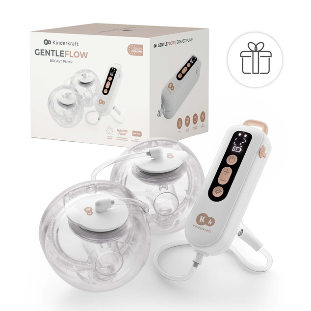 KINDERKRAFT Extractor de leche materna Double Hands-free Gentle Flow Gold