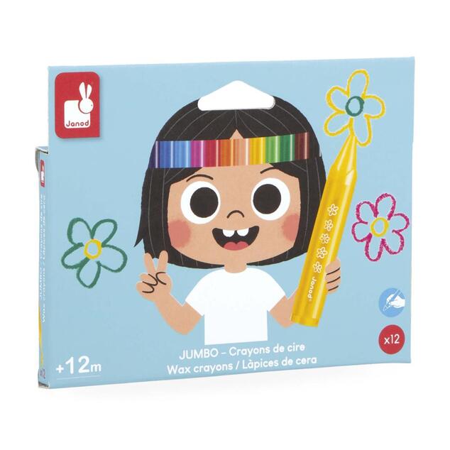 Janod Colorino Trojhranné voskovky 12 farieb