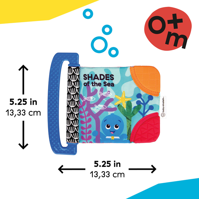 BABY EINSTEIN Mekana knjiga s grizalicom i teksturama Shades of the Sea™, 0m+