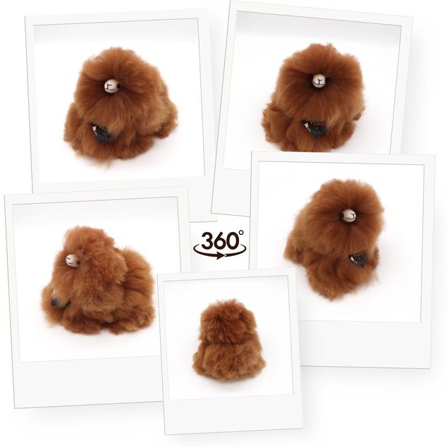 INKARI Plüschspielzeug Alpaka Mini Monsterfluff Haselnuss 15cm