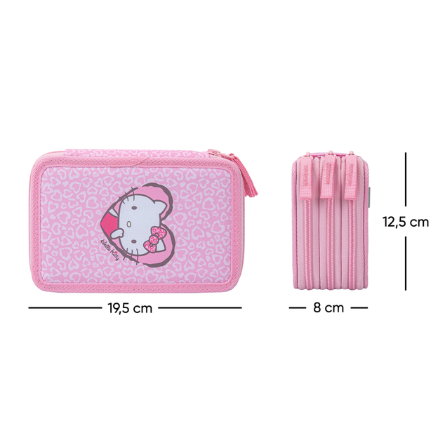 BAAGL Trousse scolaire à trois étages Hello Kitty Sweet Leopard GRS
