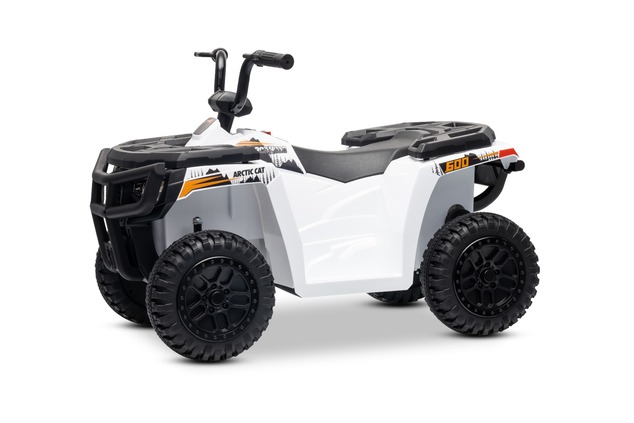 Licencovaná elektrická štvorkolka Arctic Cat 12V so zadným pohonom, biela, LED svetlá, Lít