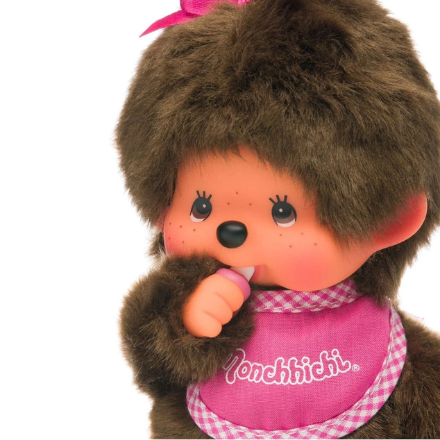Monchhichi Mončiči ragazza con bavaglino rosa 20cm