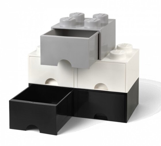 LEGO® úložný box 8 - so zásuvkami šedá 250 x 500 x 180 mm