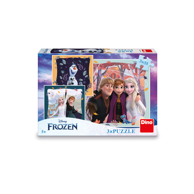 Puzzle Frozen: Radostná jeseň 3x55 dielikov