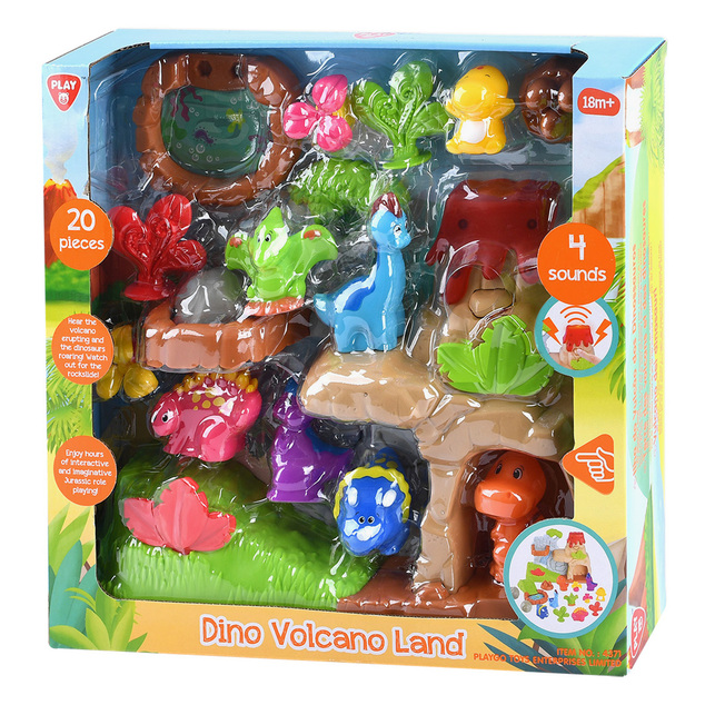 Playgo Sopka con dinosauri set con effetti 32,5x7,5x23,5 cm