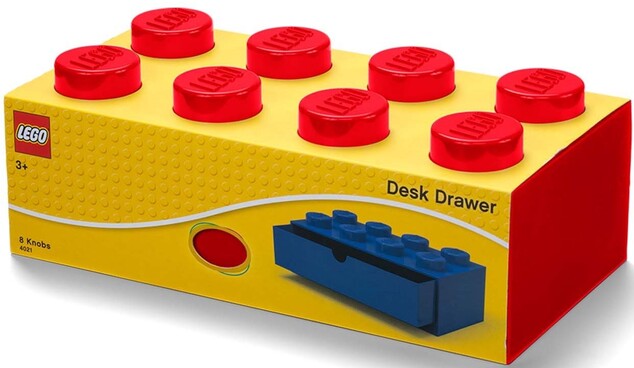 LEGO® stolný box 8 so zásuvkou - červená