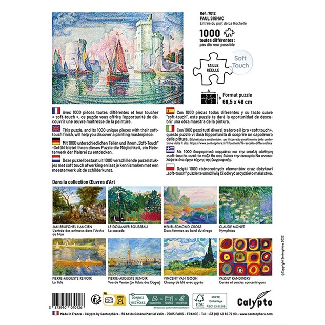 SENTOSPHERE Puzzle Intrarea în portul La Rochelle- Paul Signac 1000 piese