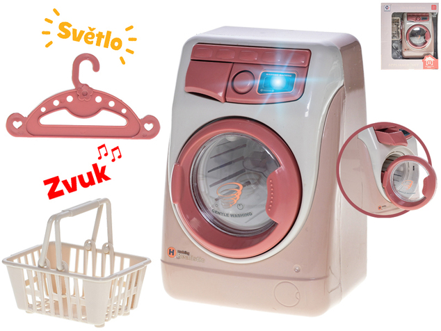 Práčka 14x10cm na batérie so svetlom a zvukom s doplnkami