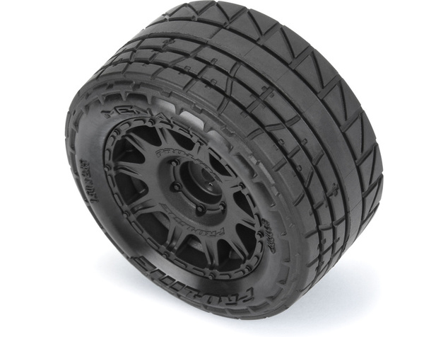 Pro-Line koleso s pneu 1:18 Menace Street H12mm, disk čierny (4): Granite GROM