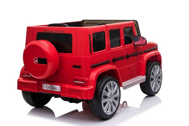 Elektrické autíčko Mercedes G500 12V, červené, 2,4 GHz diaľkové ovládanie, USB / SD Vstup,