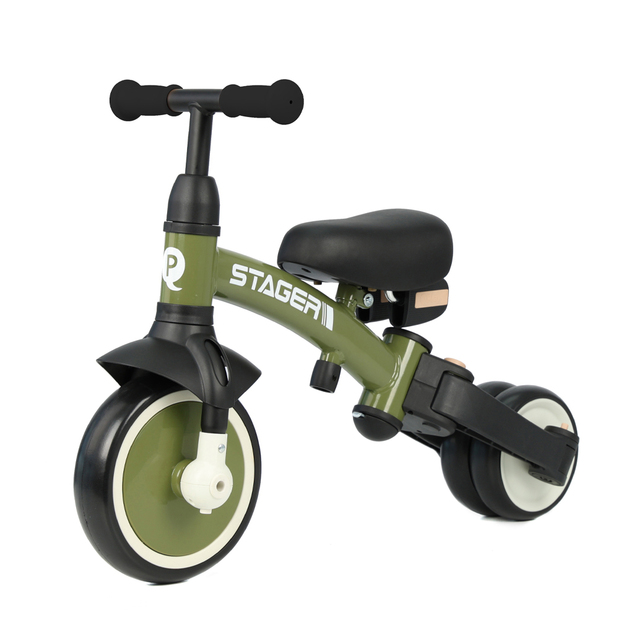 QPLAY Triciclo Stager 3 in 1 Verde, 2-6 anni