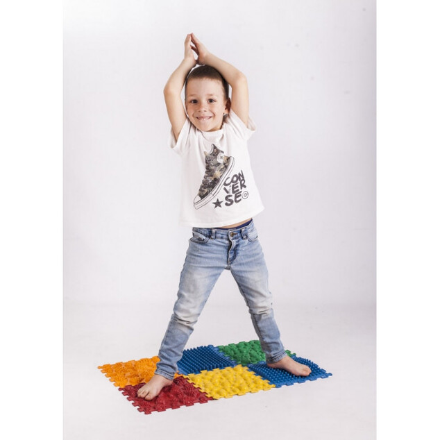 Ortek Masážna ortopedická podložka Puzzle "Mix" 6 prvkov Modrý kamienok
