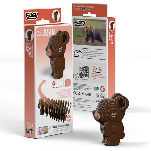 EUGY Orso grizzly 3D puzzle di cartone