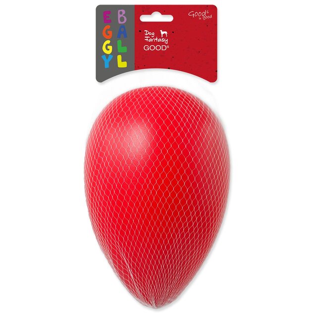 Hračka Dog Fantasy Eggy ball tvar vajíčka červená 16x26cm