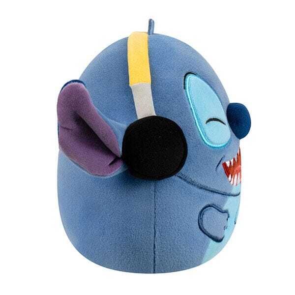 Squishmallows Disney Stitch so slúchadlami, 17 cm