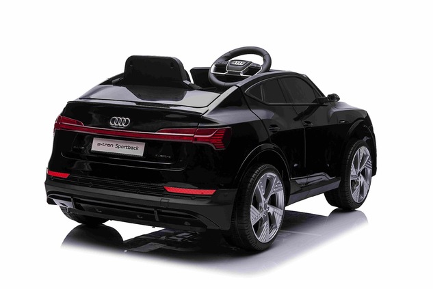Elektrické autíčko Audi E-tron Sportback 12V, čierne, široké jednomiestne sedadlo
