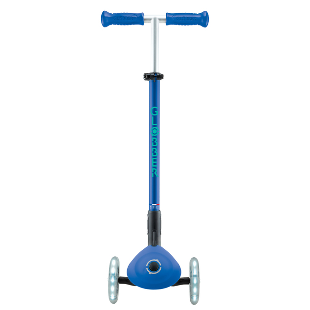 Globber Kinder-Klapproller – Primo Folding Plus Lights V2 Marineblau/Smaragdgrün