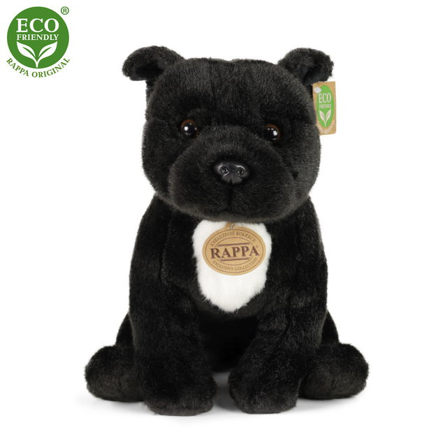 Plyšový pes stafordšírský bulteriér 30 cm čierný ECO-FRIENDLY