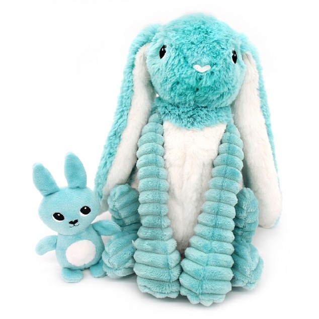 Ptipotos Plüschhase Toudou blau - Mama mit Baby
