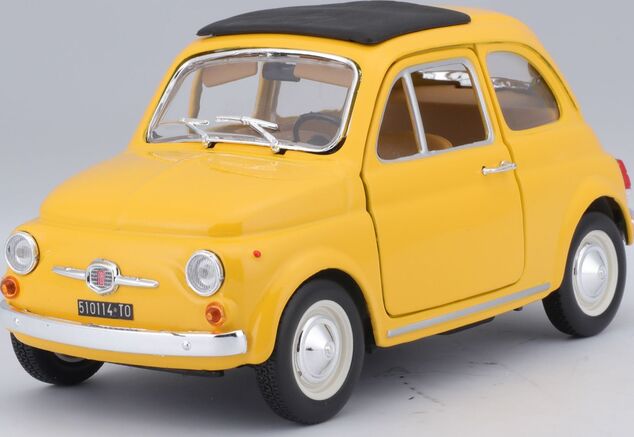 Bburago 1:24 Fiat 500 F 1965 Gelb