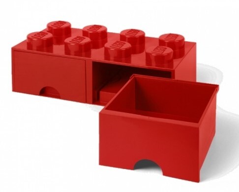 Scatola portaoggetti LEGO® 8 - con cassetti rossi 250 x 500 x 180 mm