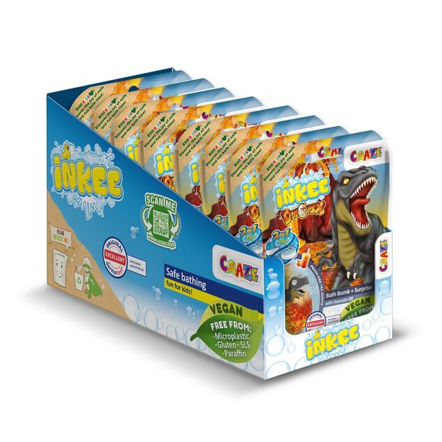 INKEE - Bomba do kúpeľa s prekvapením - Dinosaurus