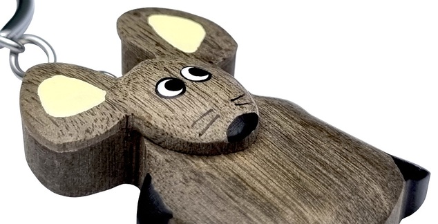 Dvěděti Drevená kľúčenka veľká Myš
