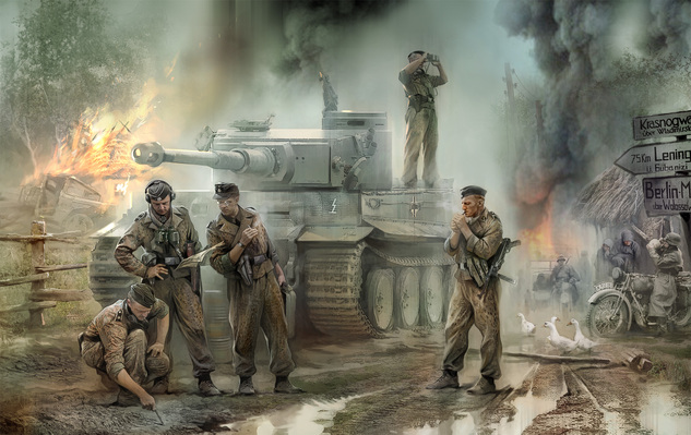 Model Kit figurky 3614 - German Tank Crew (1943-1945) (1:35)