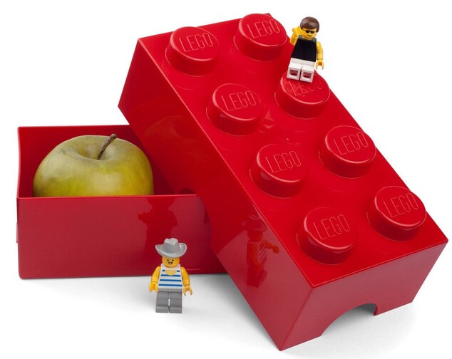LEGO® box na desiatu 8 - červená  100 x 200 x 75 mm