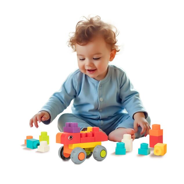 Kocke za sestavljanje 48 kos plastika v plastičnem kovčku 26x12x19cm