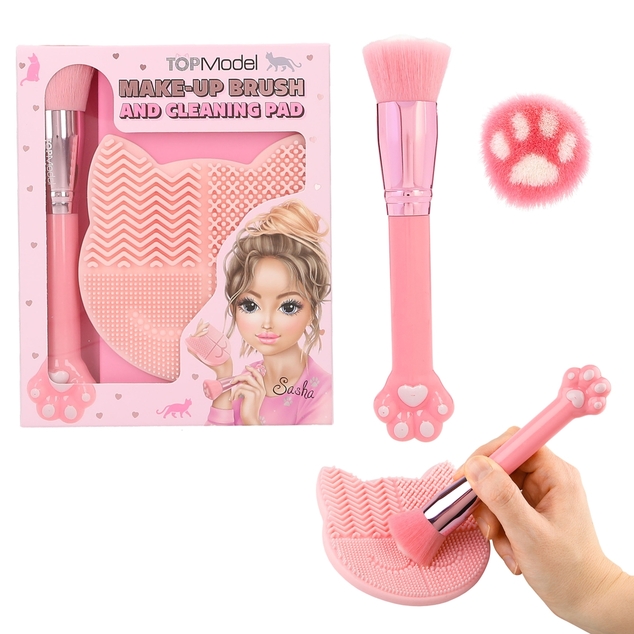 Top Model Make-up Brush and Cleaning Pad, 1x štetec, 1x čistiaca podložka