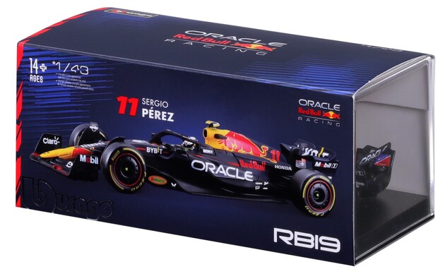 Bburago 1:43 RACE Formula F1 - Red Bull Racing RB20 (2024) #11 (Sergio Pérez) - with drive