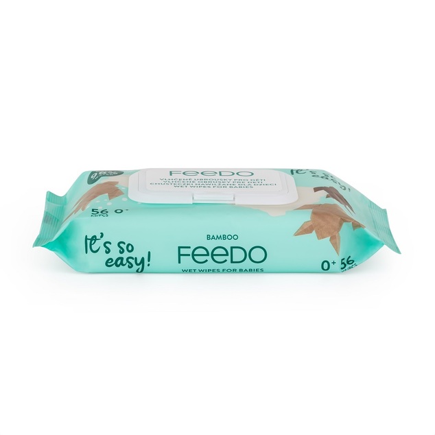 12x FEEDO Salviette umidificate biodegradabili in bambù 56 pz